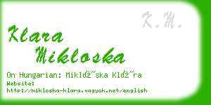 klara mikloska business card